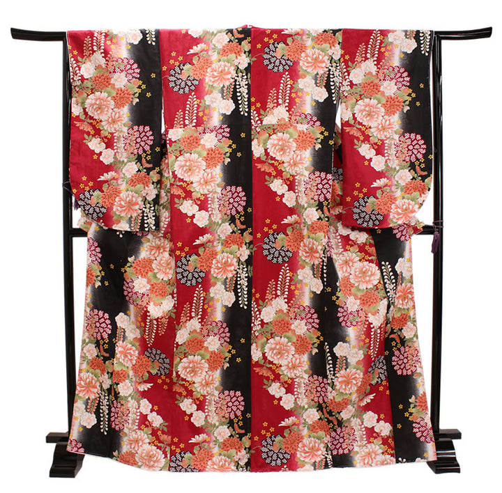 Washable Pre-Tailored Hakama Set for Graduation – 2-Piece Kimono & Hakama Outfit for Women, Easy-Care Polyester, Perfect for University, College & School Ceremonies