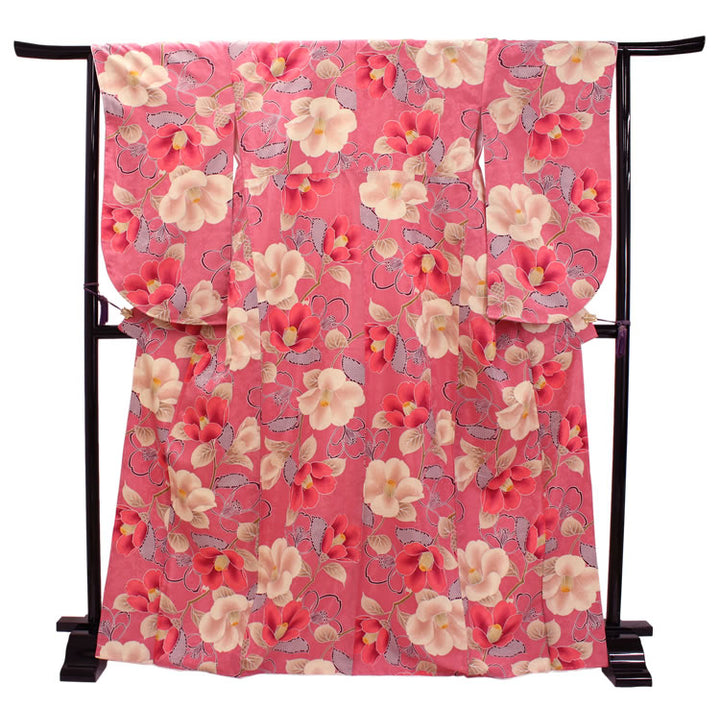 Washable Pre-Tailored Hakama Set for Graduation – 2-Piece Kimono & Hakama Outfit for Women, Easy-Care Polyester, Perfect for University, College & School Ceremonies