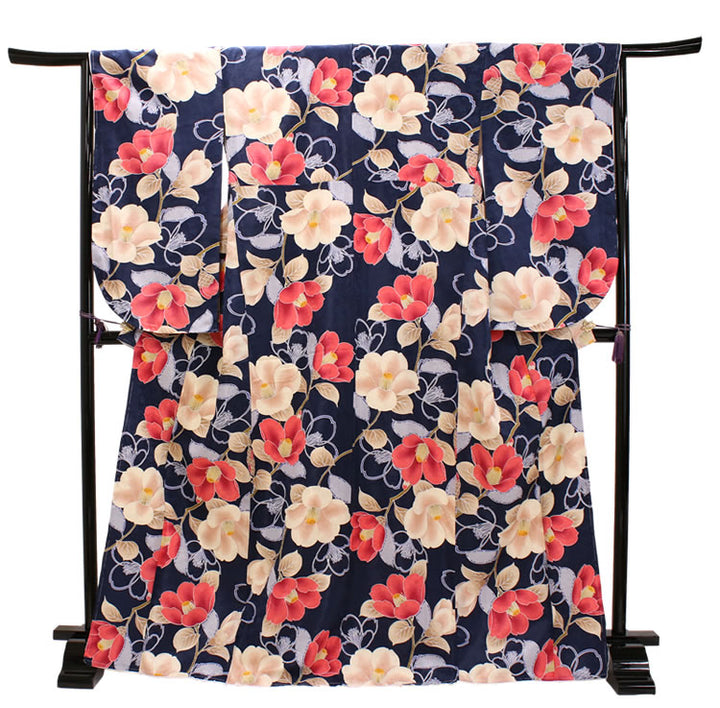 Washable Pre-Tailored Hakama Set for Graduation – 2-Piece Kimono & Hakama Outfit for Women, Easy-Care Polyester, Perfect for University, College & School Ceremonies