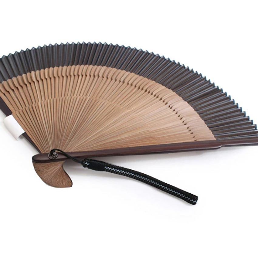 Folding Hand Fan for Men,Surface Silk ,Bamboo Frame, Navy blue base
