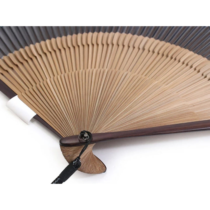 Folding Hand Fan for Men,Surface Silk ,Bamboo Frame, Navy blue base