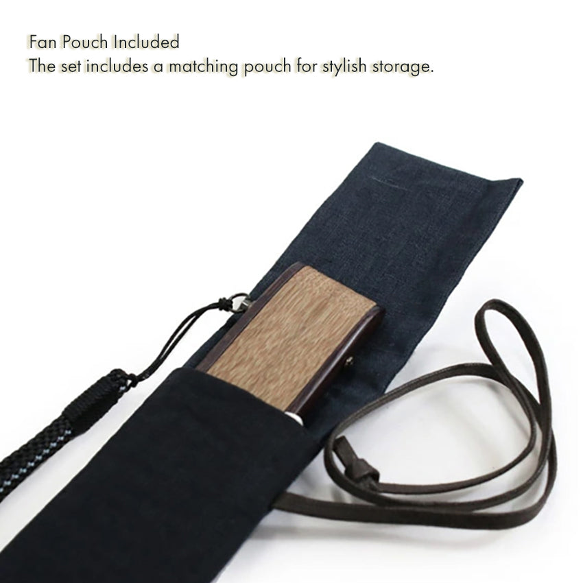 Folding Hand Fan for Men,Surface Silk ,Bamboo Frame, Navy blue base
