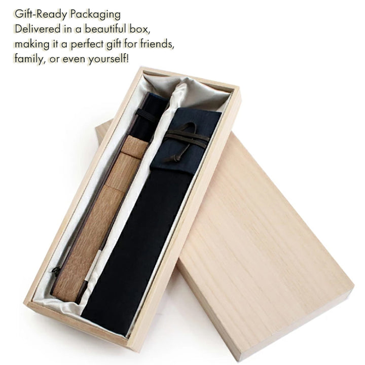 Folding Hand Fan for Men,Surface Silk ,Bamboo Frame, Navy blue base