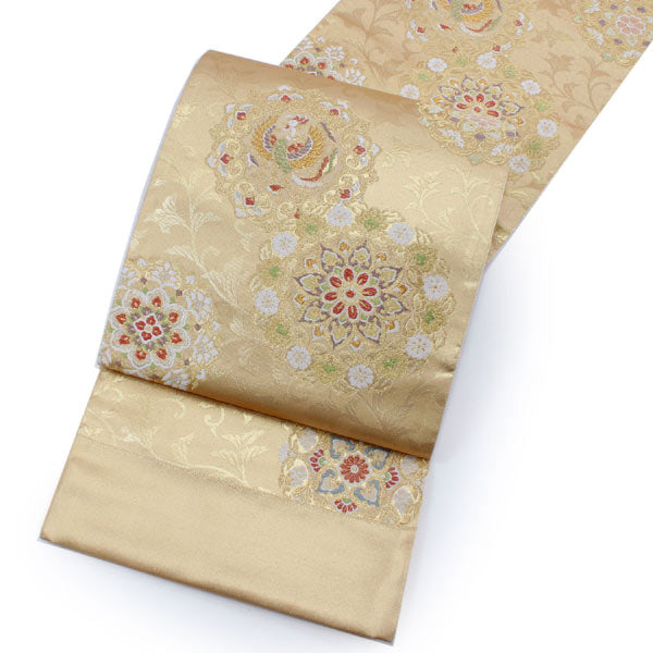 Silk Fukuro Obi Tailoring Included  for TEA Ceremony【Nishijin Weave/Rokutō Pattern】