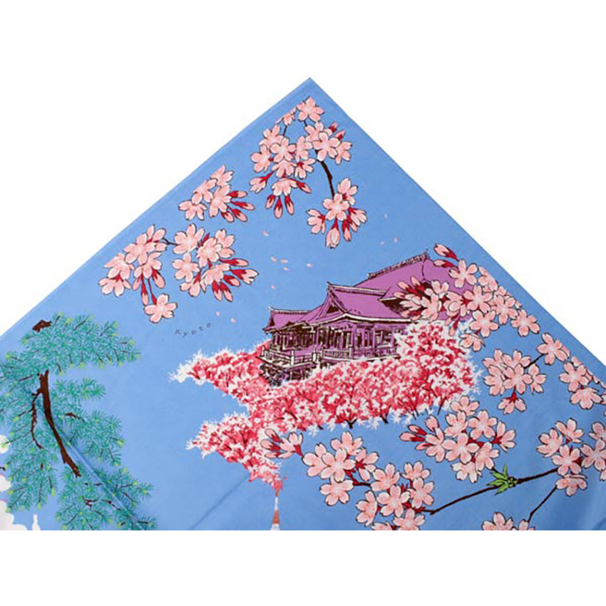 Furoshiki –japanese traditional wrapping cloth, 44.0 inch, cotton, cherry blossoms, Mt. Fuji, lush greenery, autumn leaves, snow