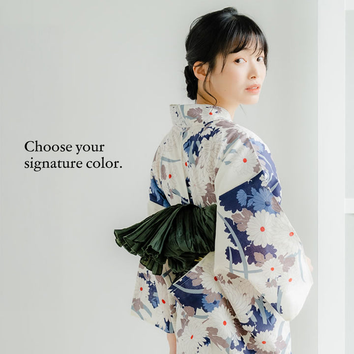 Soft Crinkle Heko Obi Belt for Yukata – Lightweight, Easy-to-Tie Japanese Obi, 13 Colors, Beginner-Friendly Kimono Accessory