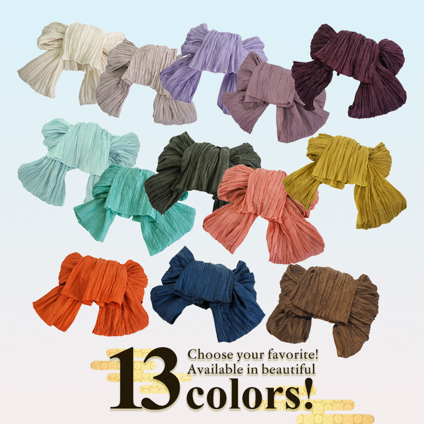 Soft Crinkle Heko Obi Belt for Yukata – Lightweight, Easy-to-Tie Japanese Obi, 13 Colors, Beginner-Friendly Kimono Accessory