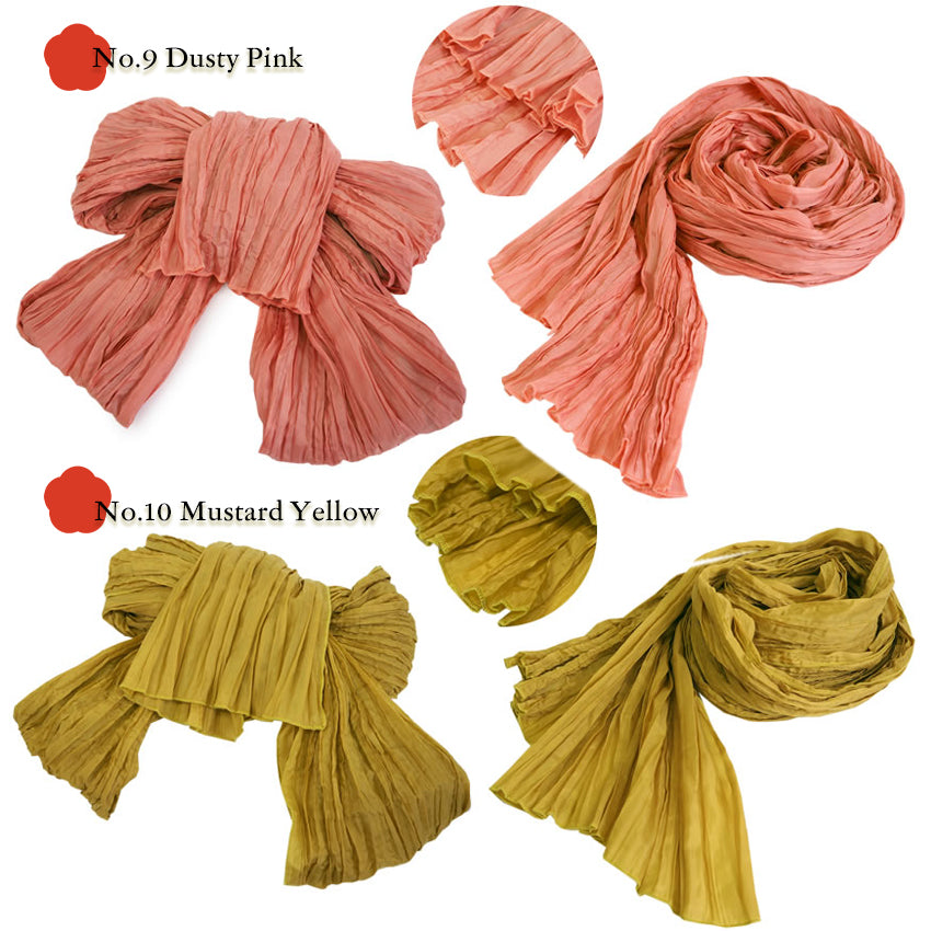 Soft Crinkle Heko Obi Belt for Yukata – Lightweight, Easy-to-Tie Japanese Obi, 13 Colors, Beginner-Friendly Kimono Accessory