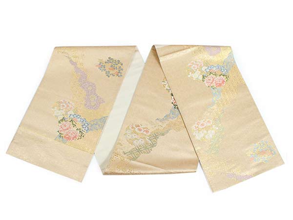 Silk Fukuro Obi Tailoring Included for TEA ceremony【Nishijin Weave/Rokutō Pattern】