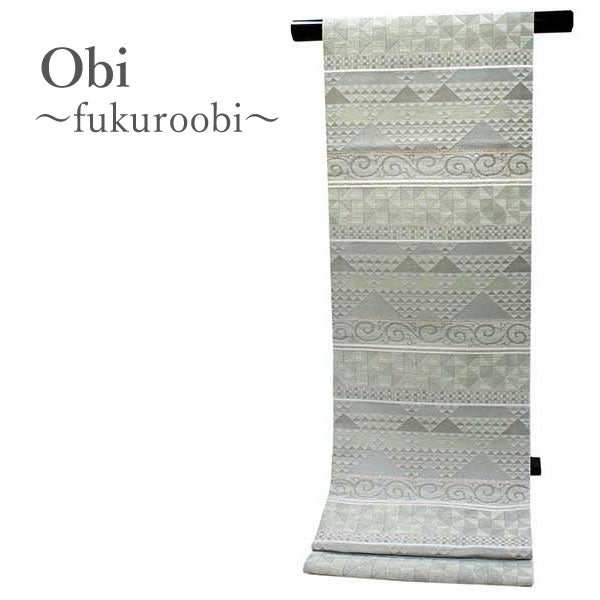 Women's Tailored Washable Japanese Kimono Fukuro Obi Belt - Light Gray