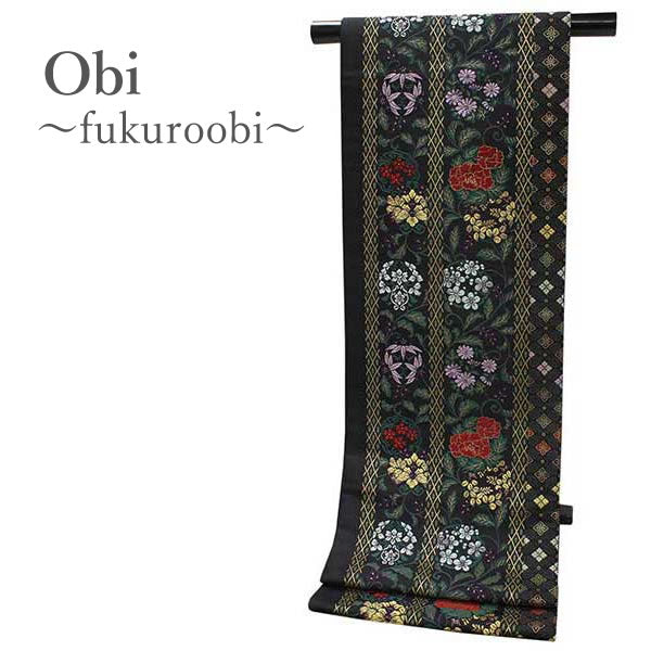 Women's Tailored Washable Japanese Kimono Fukuro Obi Belt - Black