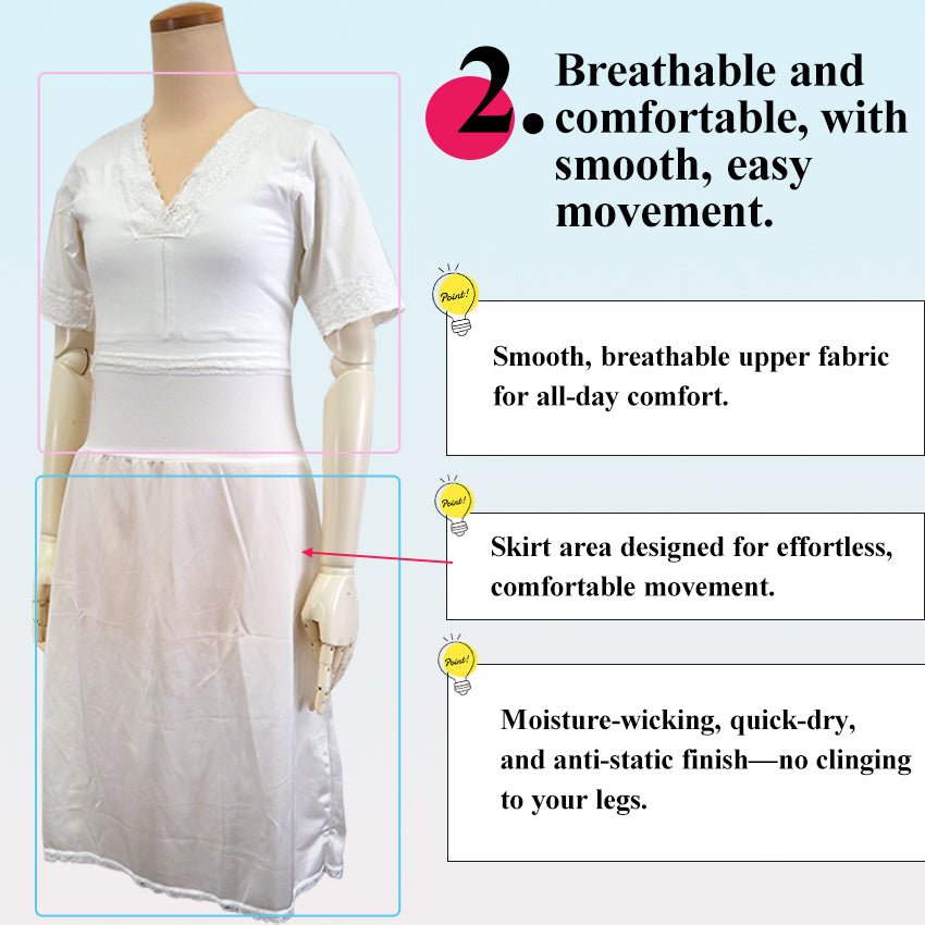 Kimono Slip with Built-In bura Support, Breathable Japanese Undergarment, All-Season Shaping Inner Dress for Kimono & Yukata