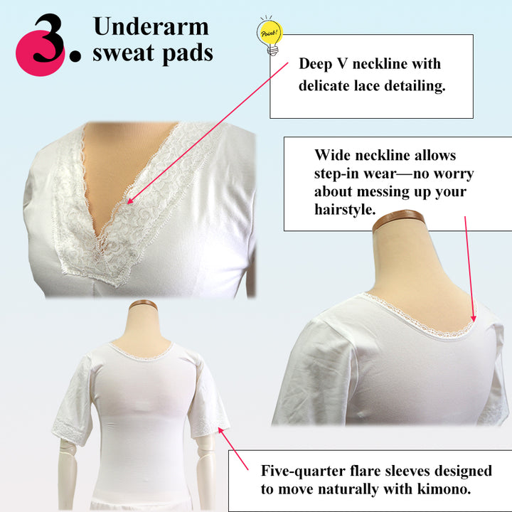Kimono Slip with Built-In bura Support, Breathable Japanese Undergarment, All-Season Shaping Inner Dress for Kimono & Yukata