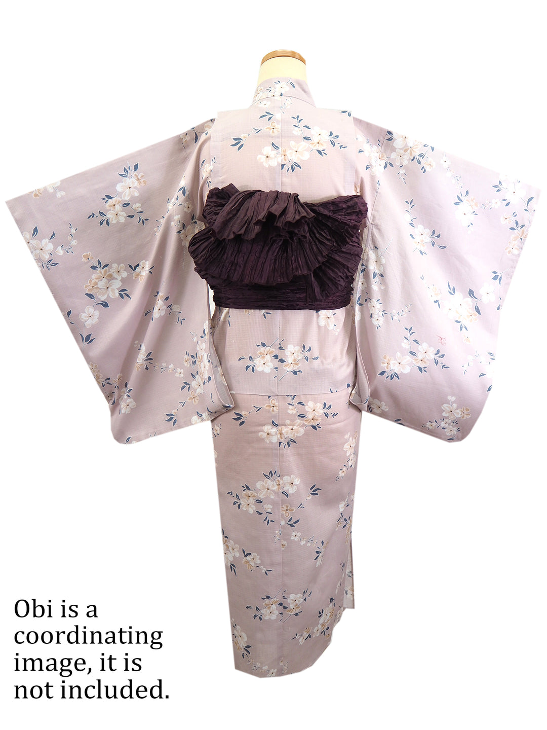 Girl's Cotton Yukata, Casual Summer Kimono, Pale Purple Cherry Blossom