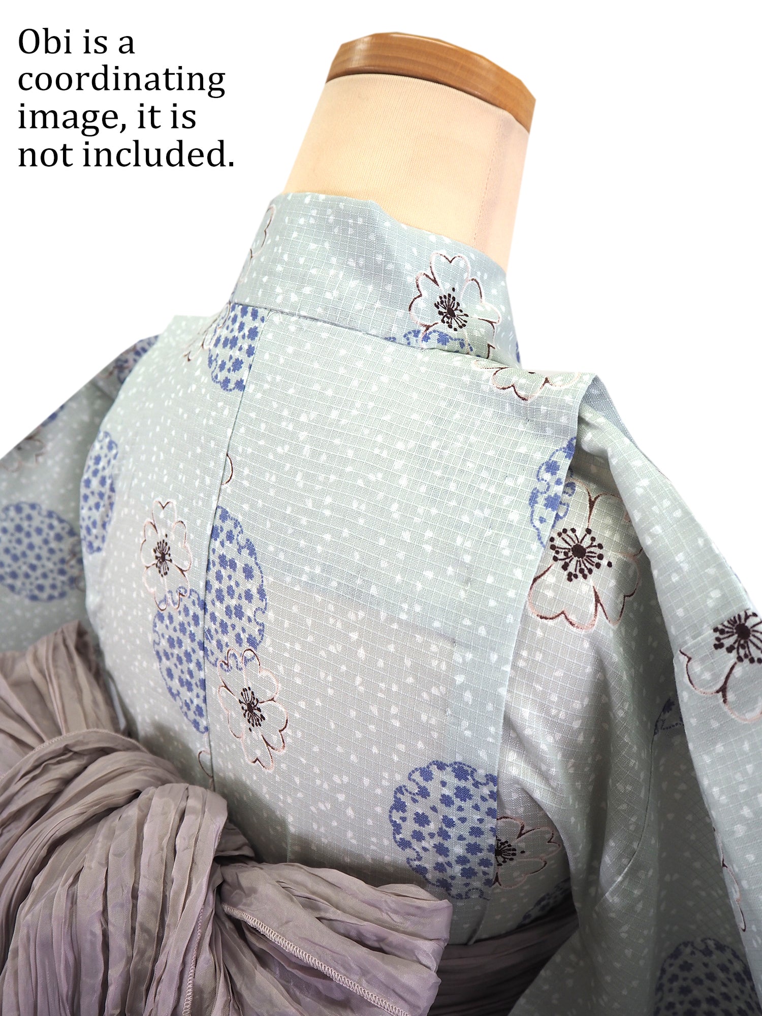 Girl's Cotton Yukata, Casual Summer Kimono, Light Blue-Green