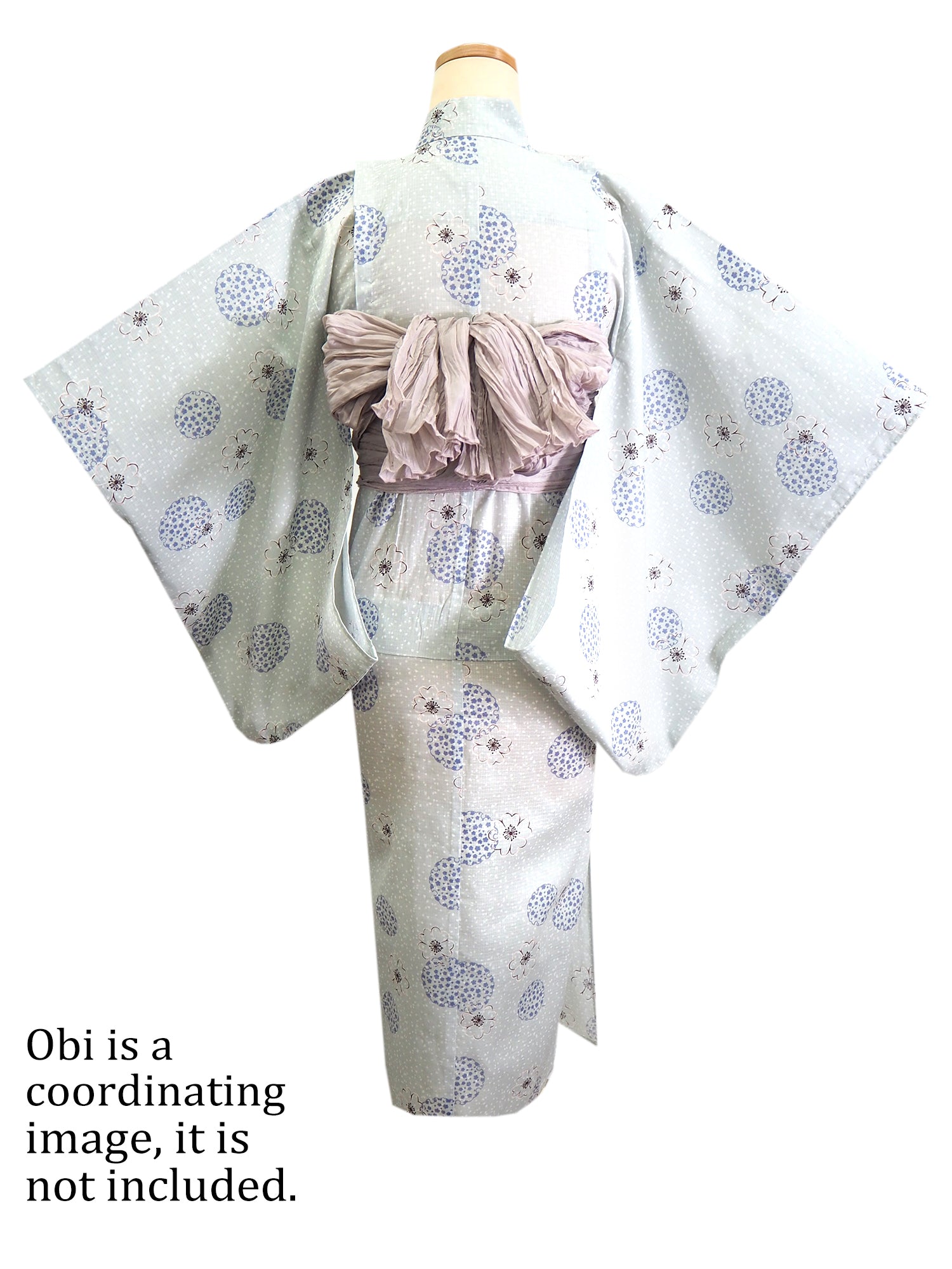 Girl's Cotton Yukata, Casual Summer Kimono, Light Blue-Green