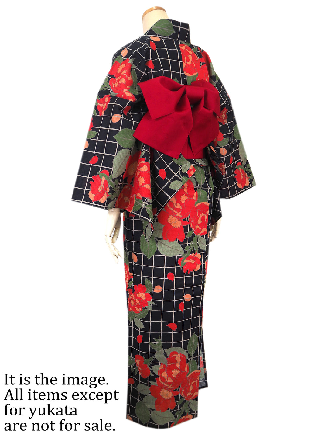 Women's Cotton Yukata, Casual Summer Kimono, Black and Grey, Flower