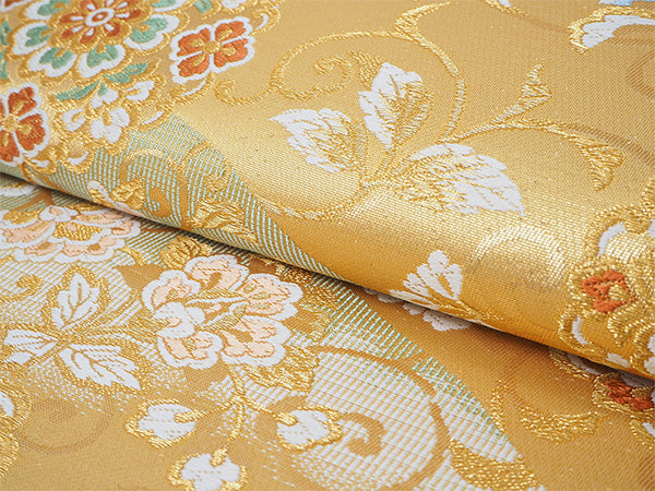 Silk Fukuro Obi Tailoring Included for TEA ceremony【Nishijin Weave/Rokutō Pattern】