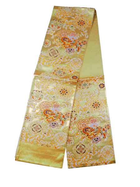 Silk Fukuro Obi Tailoring Included for TEA ceremony【Nishijin Weave/Rokutō Pattern】