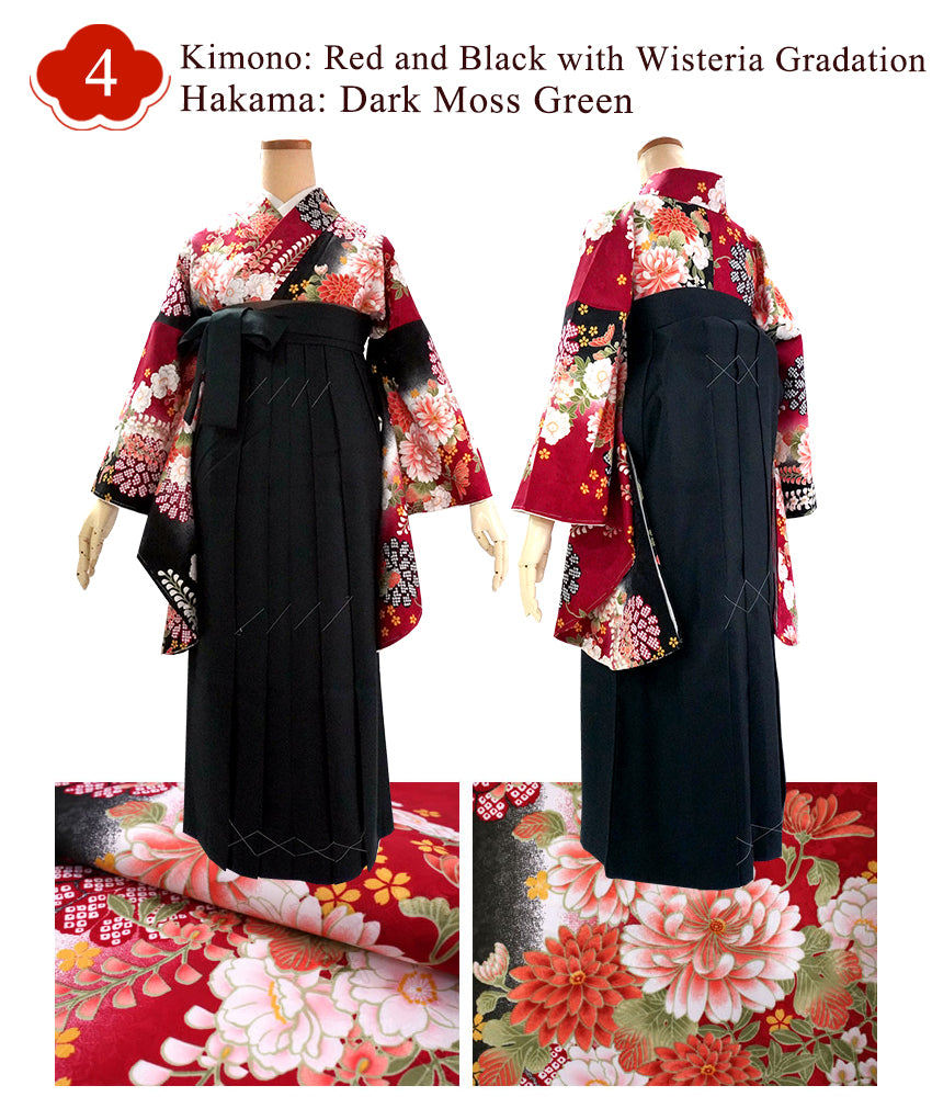 Woman's Kimono and Hakama 12 piecce FULL set