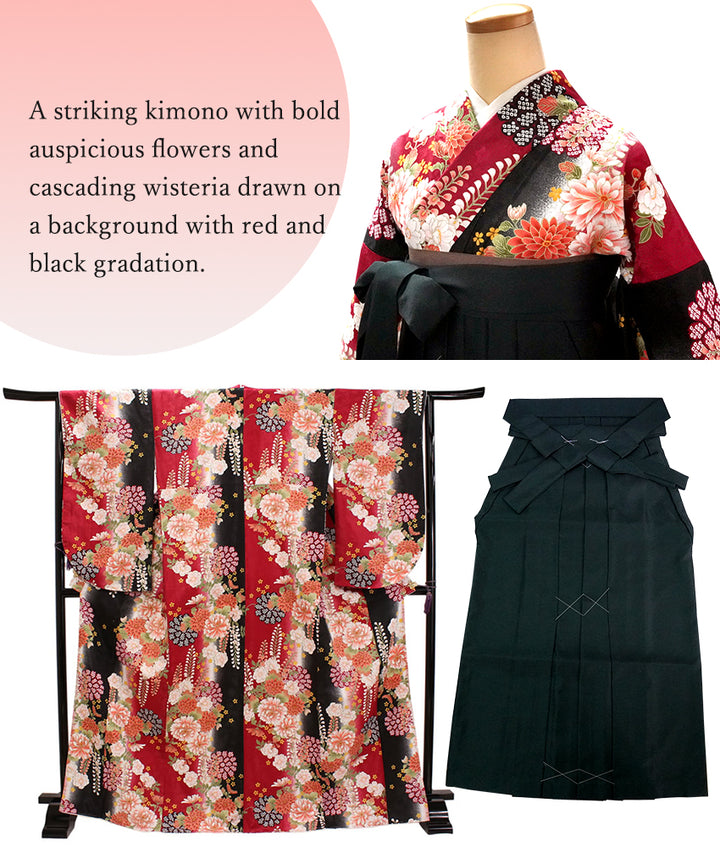 Woman's Kimono and Hakama 12 piecce FULL set