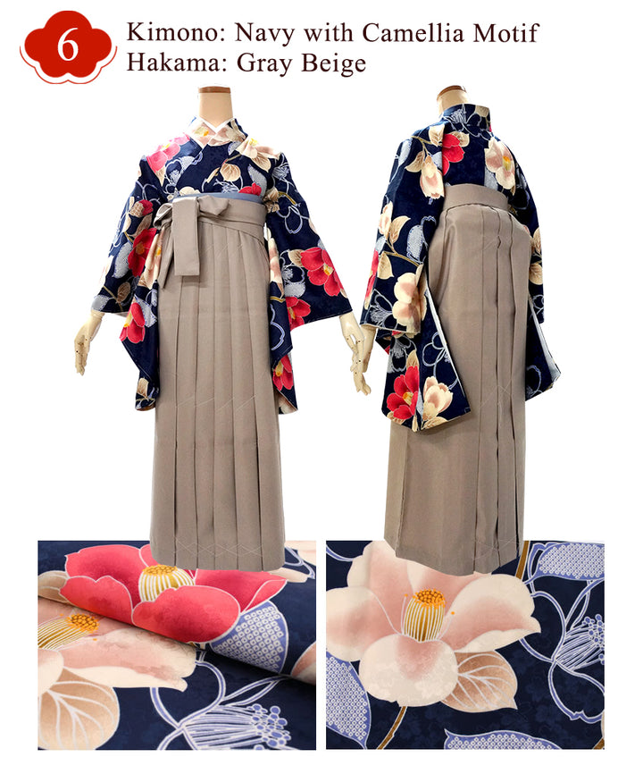 Woman's Kimono and Hakama 12 piecce FULL set