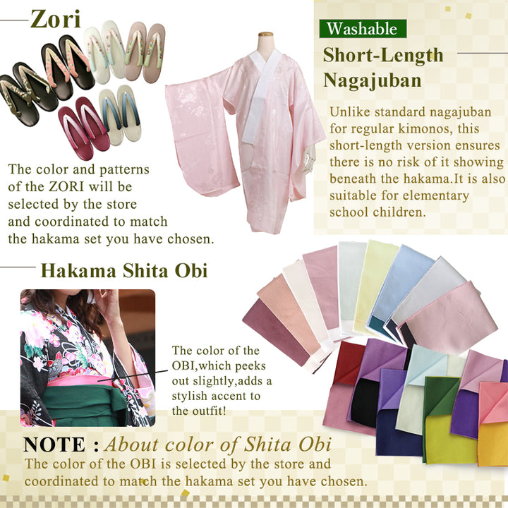 Woman's Kimono and Hakama -12piece- full Set