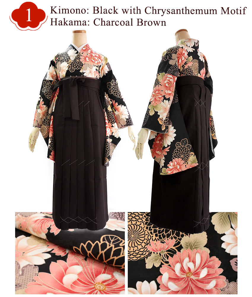 Woman's Kimono and Hakama 12 piecce FULL set