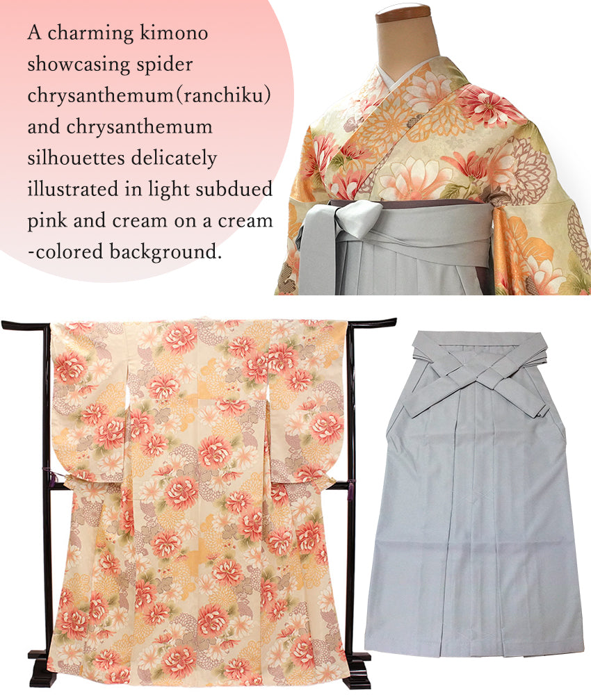 Woman's Kimono and Hakama 12 piecce FULL set