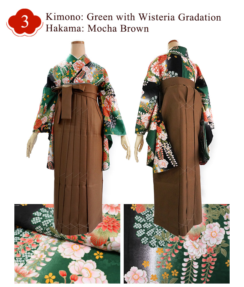 Woman's Kimono and Hakama 12 piecce FULL set