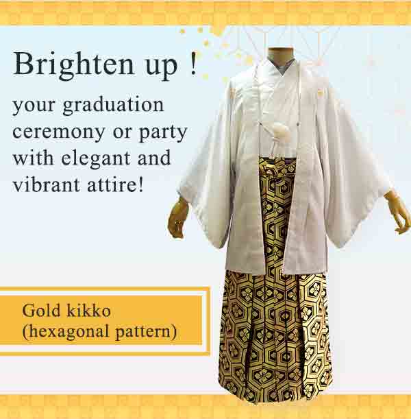 HAKAMA - KIMONO for MEN ＜Gold kikko (hexagonal pattern)＞