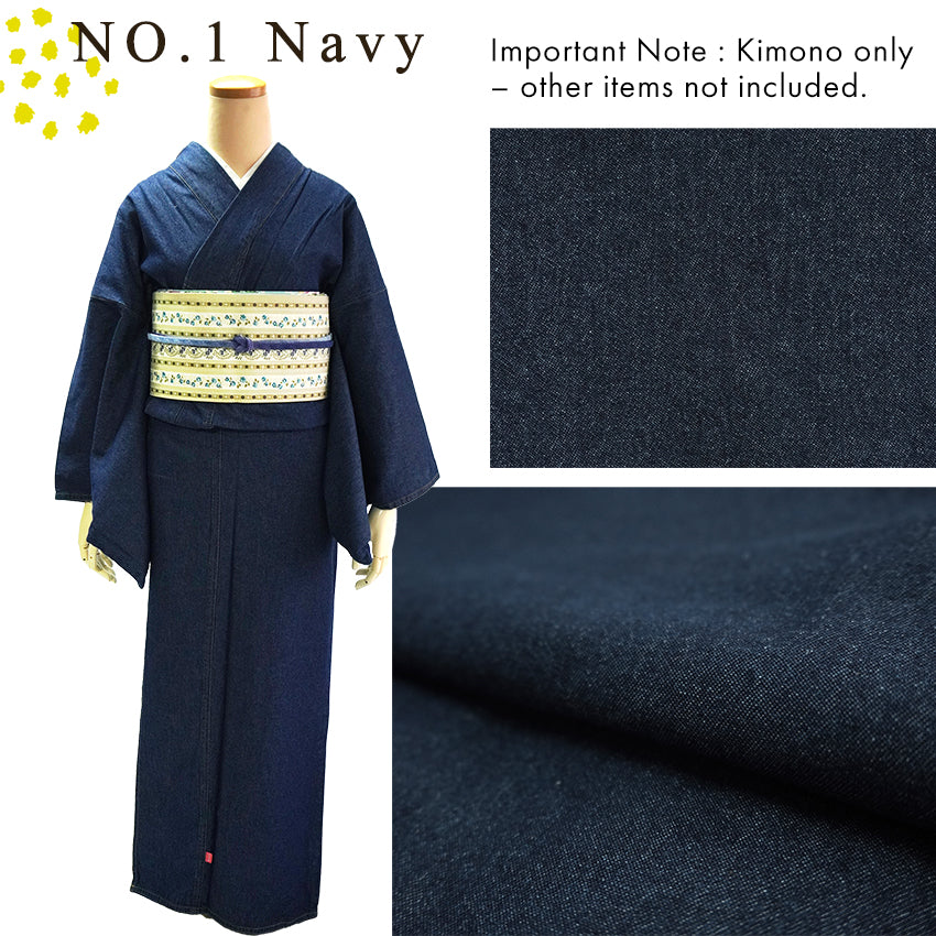 Denim Kimono for Women – Washable Casual Japanese Kimono - Navy and Black base, Lightweight Soft Cotton, Easy to Wear, Modern Everyday Style