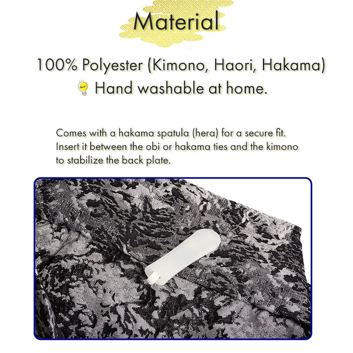 Men’s Hakama Geometric‑Pattern – Traditional Japanese Formalwear in Gold or Silver