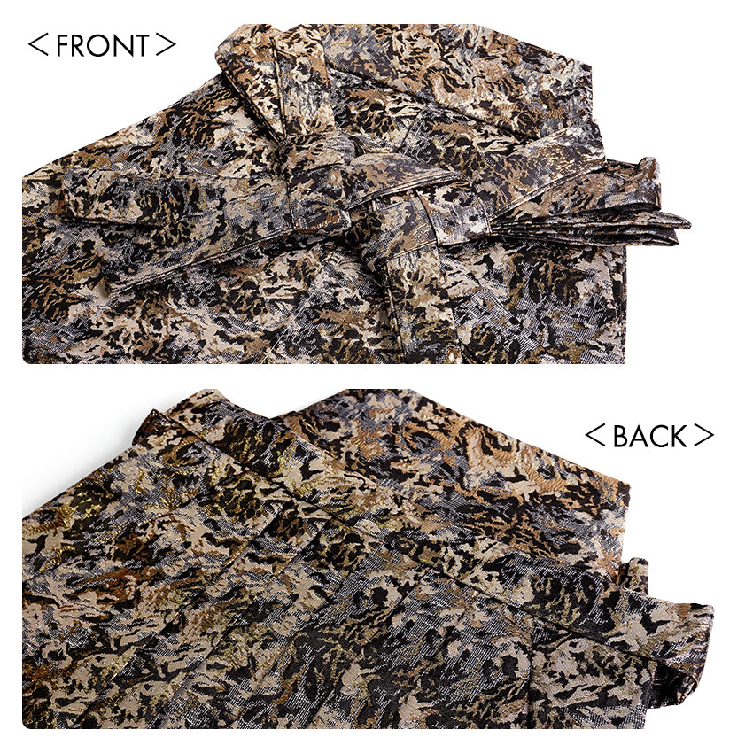 Men’s Hakama Geometric‑Pattern – Traditional Japanese Formalwear in Gold or Silver