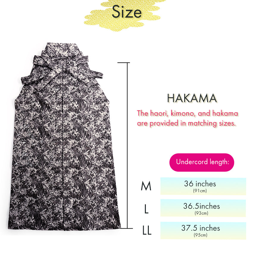 Men’s Hakama Geometric‑Pattern – Traditional Japanese Formalwear in Gold or Silver