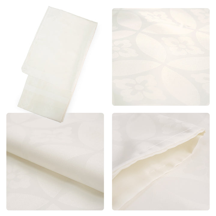 Men’s Haori, Kimono & Hakama 3-Piece Set – Elegant White Geometric Patterns Traditional Japanese Formal Wear for Graduation, Wedding & Special Occasions