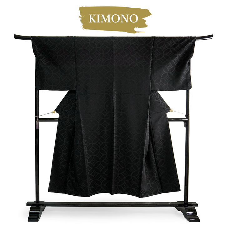 Men’s Haori, Kimono & Hakama 3-Piece Set – Khaki, Black & Gold Traditional Japanese Formal Wear for Graduation, Wedding & Special Occasions