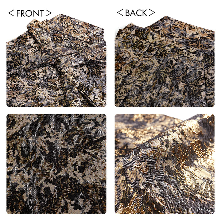 Men’s Haori, Kimono & Hakama 3-Piece Set – Khaki, Black & Gold Traditional Japanese Formal Wear for Graduation, Wedding & Special Occasions