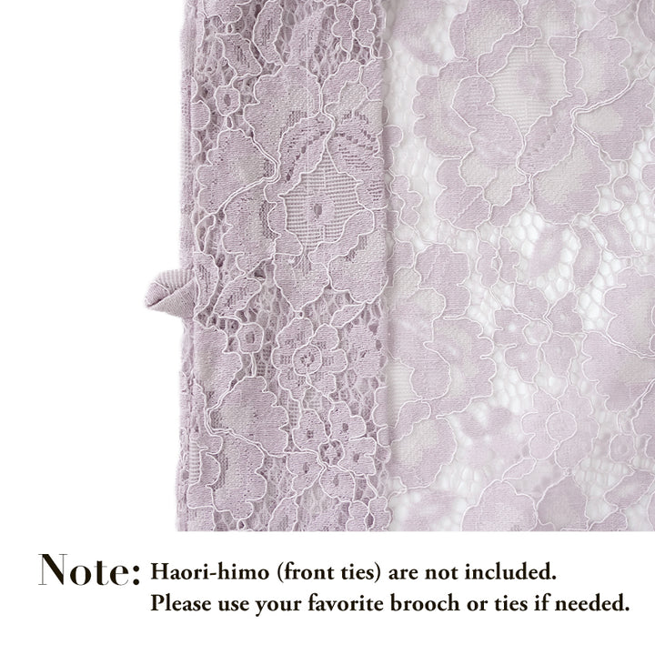Haori - Lace Kimono Jacket for Women - Lightweight Sheer Ethereal Lavender with Floral Lace Cardigan, The Ultimate Third Piece Layering Cover Up for Spring & Summer