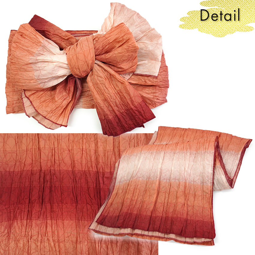 Soft Heko Obi - Lightweight Japanese Kimono Belt for Yukata or Casual Wear Orange