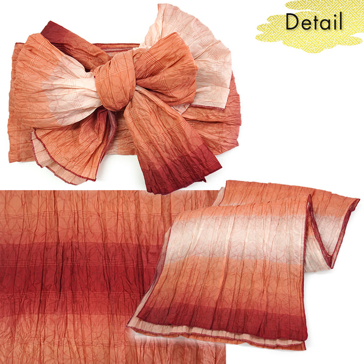 Soft Heko Obi - Lightweight Japanese Kimono Belt for Yukata or Casual Wear Orange