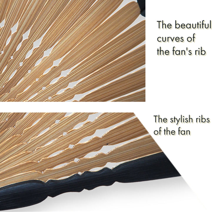 Folding Hand Fan for Men ,Surface Silk, Bamboo Frame,  moss green base, Wind God & Thunder God Design