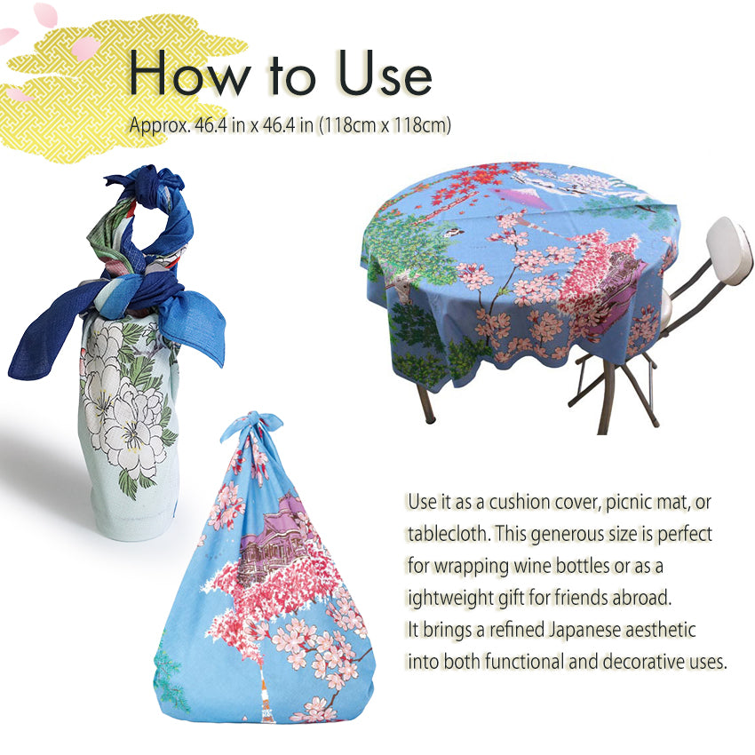 Furoshiki –japanese traditional wrapping cloth, 46.4 inch, cotton,  Ichimatsu pattern