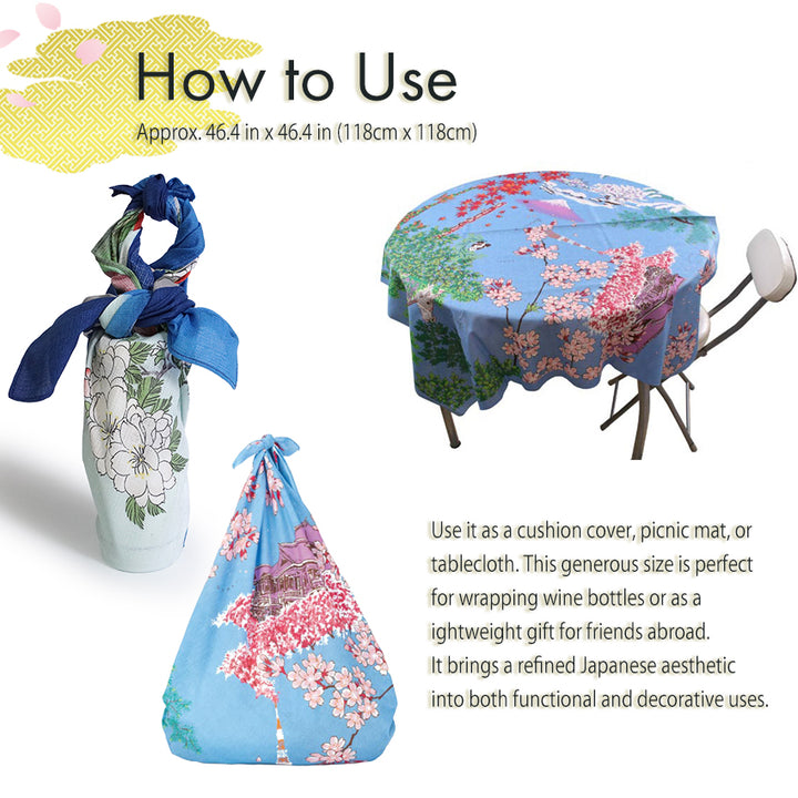 Furoshiki –japanese traditional wrapping cloth, 46.4 inch, cotton,  Ichimatsu pattern