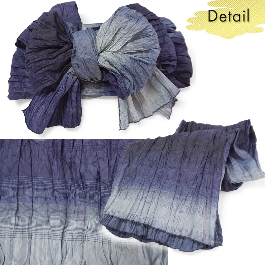 Soft Heko Obi - Lightweight Japanese Kimono Belt for Yukata or Casual Wear Navy