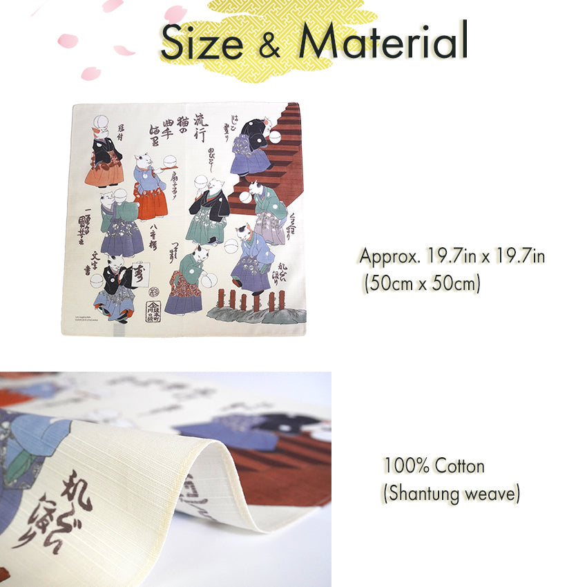 Furoshiki –japanese traditional wrapping cloth, 19.7inch, cotton , features Utagawa Kuniyosh’s iconic ukiyo-e