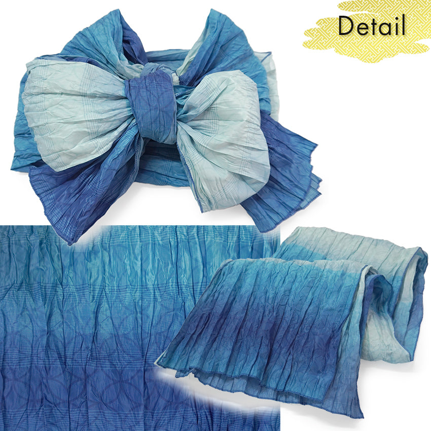 Soft Heko Obi - Lightweight Japanese Kimono Belt for Yukata or Casual Wear Blue