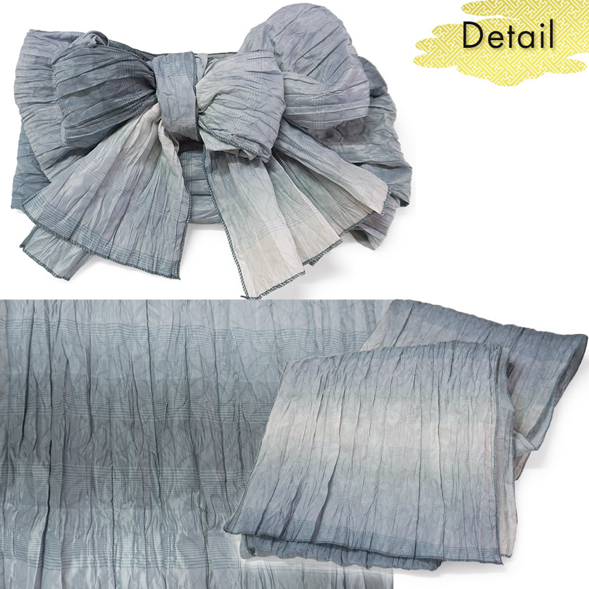 Soft Heko Obi - Lightweight Japanese Kimono Belt for Yukata or Casual Wear Gray