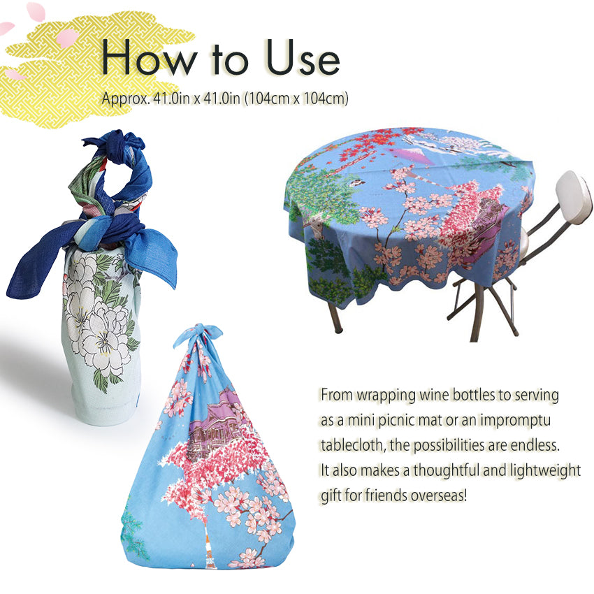 Furoshiki –japanese traditional wrapping cloth, 41.0 inch, cotton , Hokusai – Red Fuji design, iconic ukiyo-e