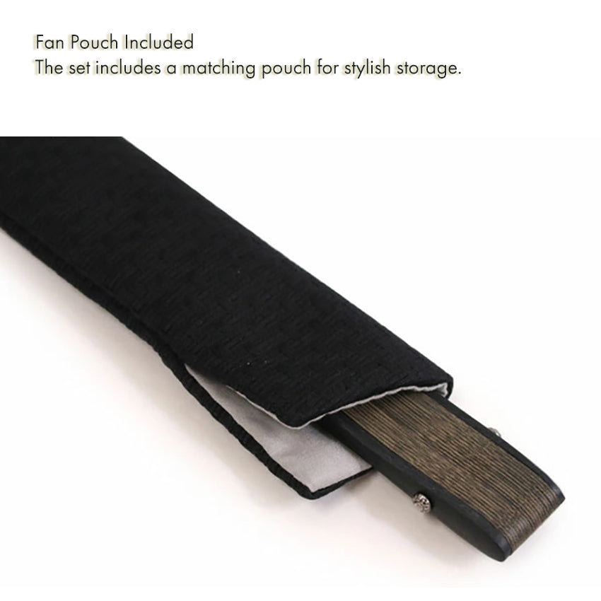 Folding Hand Fan for Men,Surface Cotton ,Bamboo Frame, Shades of gray (dark and light)  base, Asanoha (hemp leaf) design